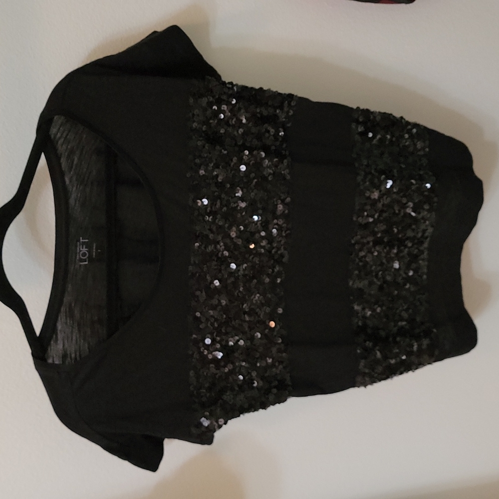 LOFT Sequins striped tee